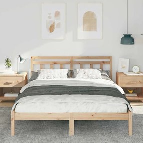 Estrutura da Cama Castanho 140 x 200 cm Madeira de pinho maciça