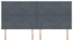 Cabeceira Design de Blocos de Diamante Cinza Escuro 200 cm Veludo