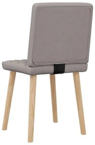 Cadeiras de jantar 2 pcs tecido cinzento-acastanhado