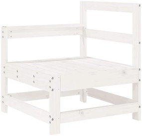 8 pcs conjunto sofás de jardim pinho maciço branco