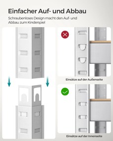 Conjunto 2 Estantes 75 x 30 x 150 cm garagem, arrumos com estrutura em aço prateada
