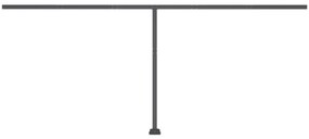 Toldo retrátil manual com LED 500x300 cm azul e branco