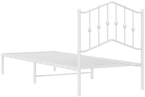 Estrutura de cama com cabeceira 90x200 cm metal branco