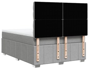 Cama com molas/colchão 140x190 cm tecido cinzento-claro