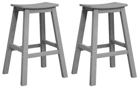 Banquetas 2 pcs Cinzento-Claro HDPE