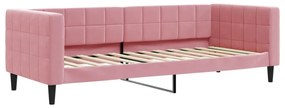 Sofá-cama com gavetão e gavetas 80x200 cm veludo rosa