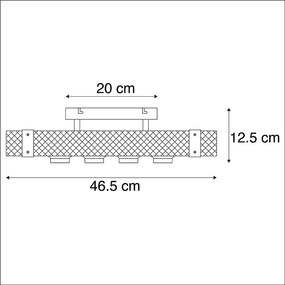 LED Candeeiro de tecto industrial madeira aço 4-lâmpadas-WiFi A60 - REENA Industrial