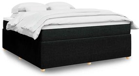 Cama com molas/colchão 180x200 cm tecido preto