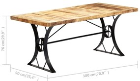 Mesa de jantar madeira de mangueira maciça 180x90x76 cm