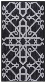 vidaXL Tapete/passadeira 80x150 cm preto