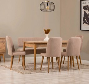 Conjunto de Mesa de Jantar Extensível e Cadeiras Vina – Pinho Atlântic