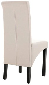 Cadeiras de jantar 4 pcs tecido cor creme