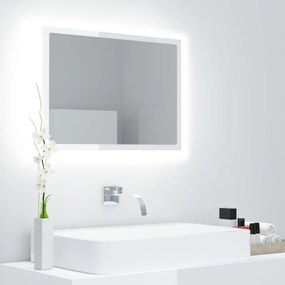 804921 vidaXL Espelho casa banho LED 60x8,5x37cm contrapl. branco brilhante