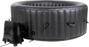 Spa de bolhas insuflável portátil para 6 pessoas, banheira de hidromassagem, jacuzzi, preto