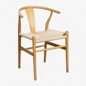 Pack De 2 Cadeiras De Jantar Em Madeira De Olmo Uish Edition Madeira Natural - Sklum