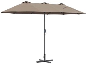 Guarda-sol de Jardim Cinzento-acastanhado 380 x 196 x 235 cm