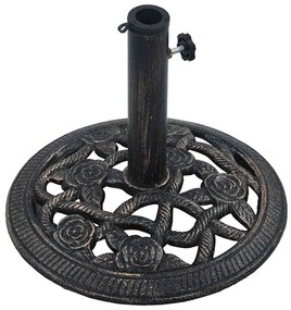 Base para guarda-sol 9 kg 40 cm ferro fundido preto e bronze