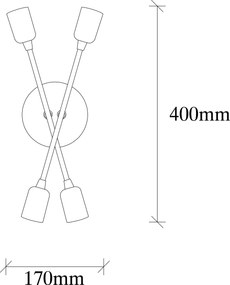 Candeeiro de Parede Fleur – Vintage – 17 x 8 cm