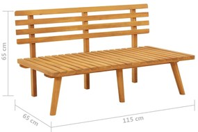 Banco de jardim com almofadões 115 cm madeira acácia maciça