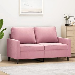 Sofá de 2 lugares veludo 120 cm rosa