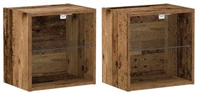 Prateleira flutuante vidaXL 2 pcs Madeira antiga 40x28.5x40 cm Madeira