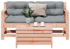 vidaXL 3 pcs conj. lounge jardim c/ almofadões madeira douglas maciça