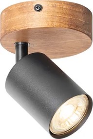 Projetores industriais pretos com madeira inclinável - Jeana