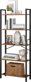 Estante de armazenamento com de 5 níveis 30 x 66 x 153 cm castanho vintage-Preto