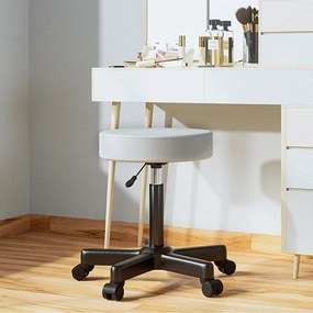 Banco giratório 360° em pele sintética 48 x 48 x 46-60 cm Branco