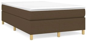 Cama boxspring com colchão 120x190 cm tecido castanho-escuro