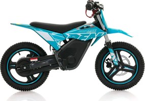 Mini moto elétrica para crianças velocidade até 35Km/h C/Limitador RFN Warrior SX-E500 500W 36V 14/14” Azul Celeste