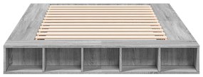 Estrutura de cama 140x200 cm derivados de madeira cinza sonoma