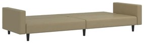 Sofá-cama de 2 lugares couro artificial cappuccino