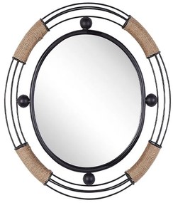 Espelho de parede em metal preto 55 x 50 cm MOULINAS Beliani