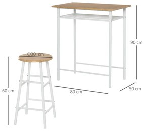 Conjunto de Mesa e 2 Bancos de Bar Tarty - Design Contemporâneo