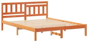 Estrutura da Cama com cabeceira Castanho-mel 160 x 200 cm