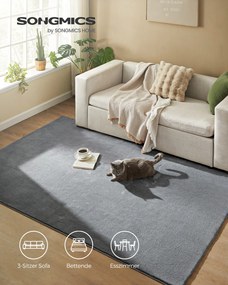Tapete para sala de estar 160 x 230 cm cinzento