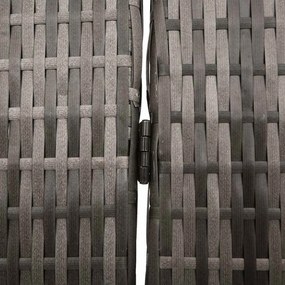 Divisor de Ambiente 3 Painéis Dobrável Cinza 147x180 cm Poly Rattan