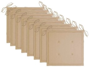 Cadeiras de exterior dobráveis c/ almofadões 8pcs acácia maciça