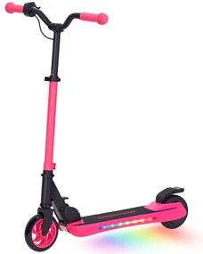SPORTNOW Trotinete Elétrica Dobrável para Crianças 120 W Autonomia 6 km e Máximo 10 km/h com Travão Luzes LED 74x52x83-87 cm Rosa