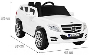 Carro elétrico para Crianças 12V City Rider Rodas de plástico Branco