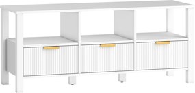 HOMCOM Móvel de TV Moderno com 3 Gavetas e 3 Prateleiras Abertas para Televisores de 43-55 Polegadas 120x39,5x50 cm Branco | Aosom Portugal