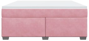Cama com molas/colchão 180x200 cm veludo rosa