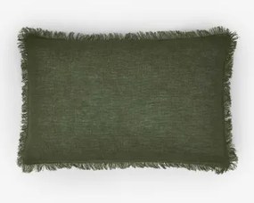 Almofada Retangular 40x60 Cm Em Linho Glenfern Verde Azeitona Intenso - Sklum