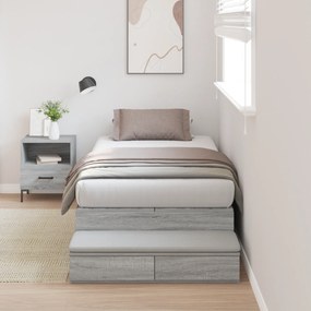 Estrutura de Cama de Armazenamento Cinzento Sonoma 75x190 cm