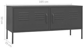Móvel de TV aço 105x35x50 cm antracite