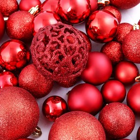 Conjunto de bolas de natal 100 pcs 3/4/6 cm vermelho