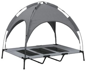 Cama para cães com toldo tecido oxford e aço antracite