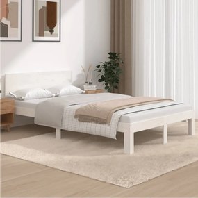 vidaXL Estrutura de cama 120x200 cm pinho maciço branco