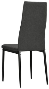 Cadeiras de jantar 6 pcs tecido cinzento-escuro